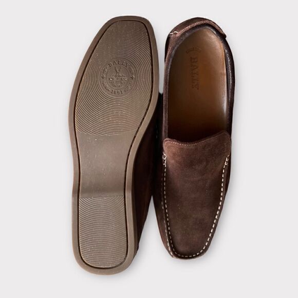 Bally Mens Brown Suede Loafers - Picture 3 of 5